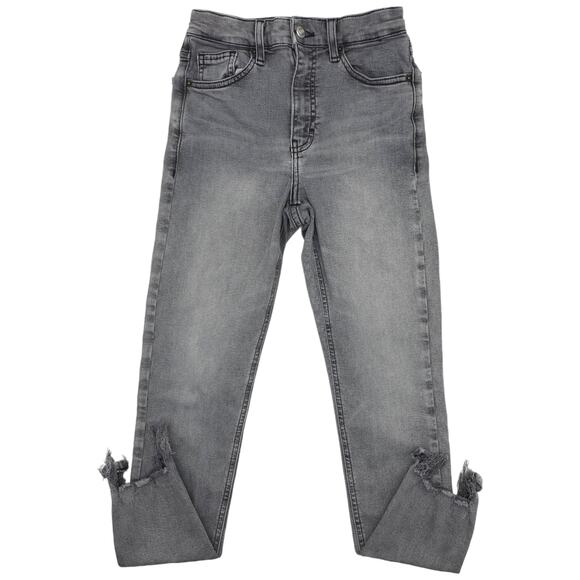 Topshop Jeans Womens 2 Gray Ankle Skinny Distressed Jamie - Picture 2 of 14
